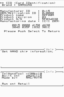 NAND CID info