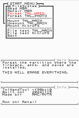 FileSystem menu